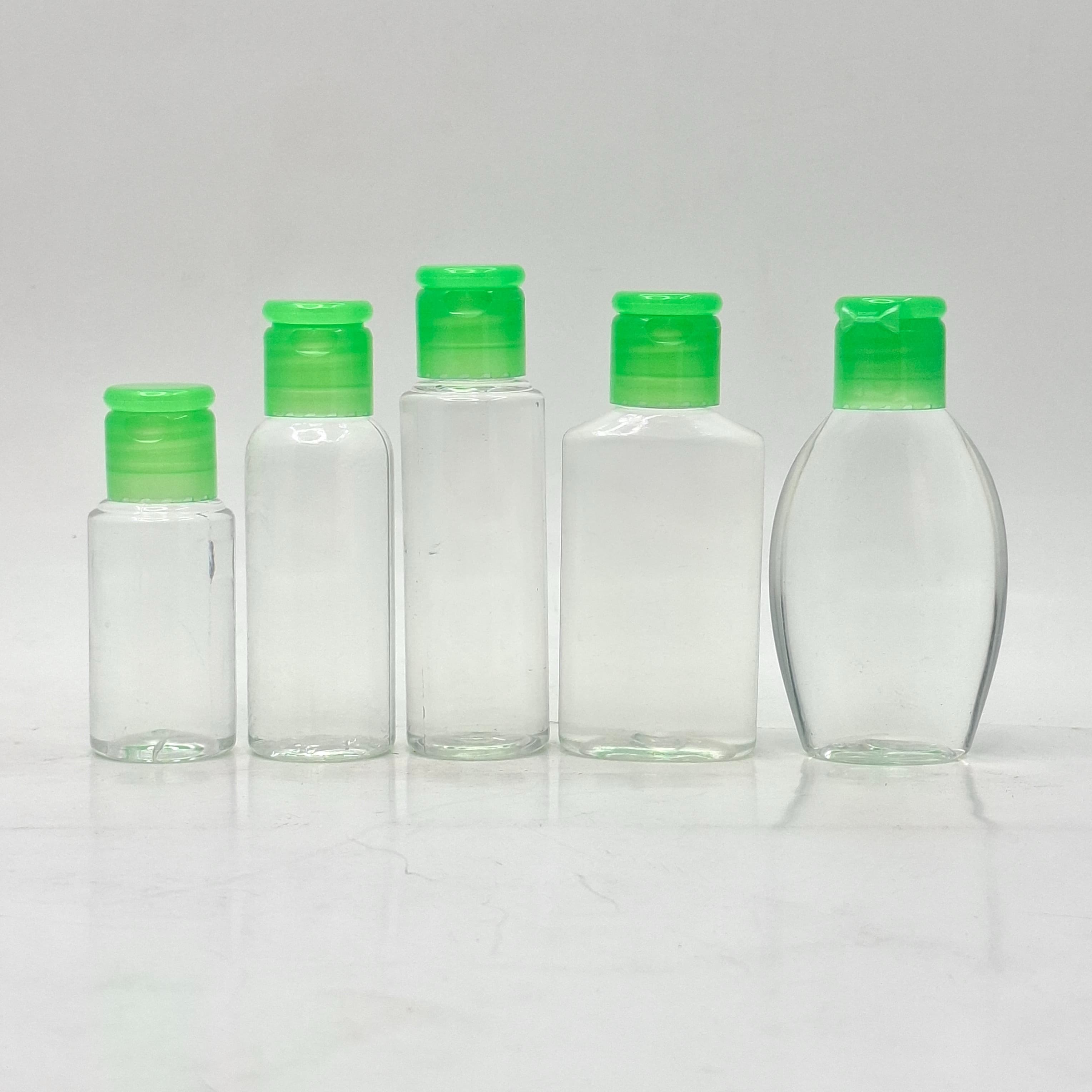 Main image of 30ml-50ml Clear Bottle - Flip Top Lid Green