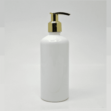 300ml White Bottle - Gold Pump