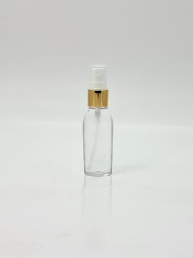 30ml Ovel Bottle White - Gold Spray