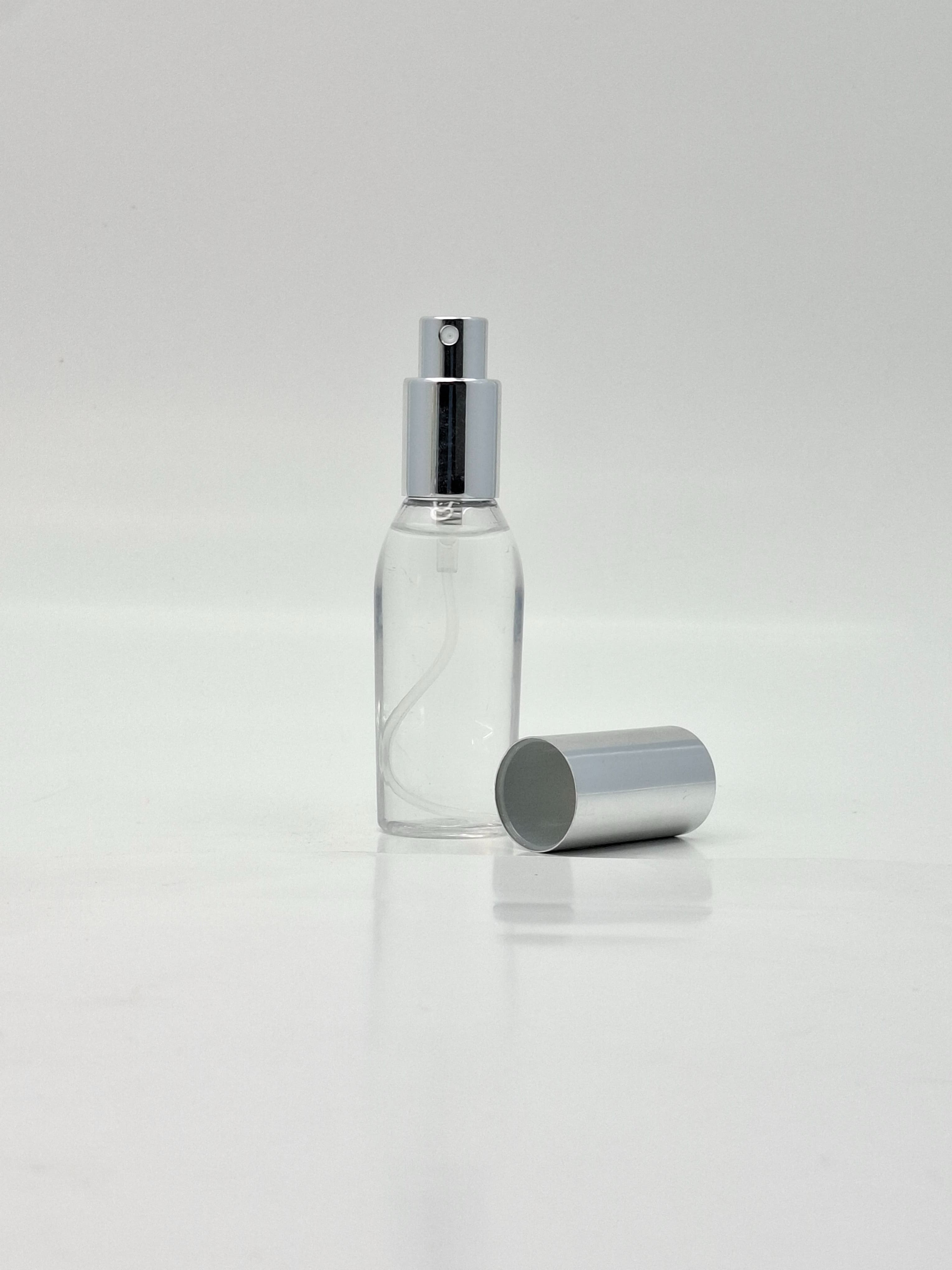 Main image of 30ml Ovel Bottle White - Shine Silver Spray