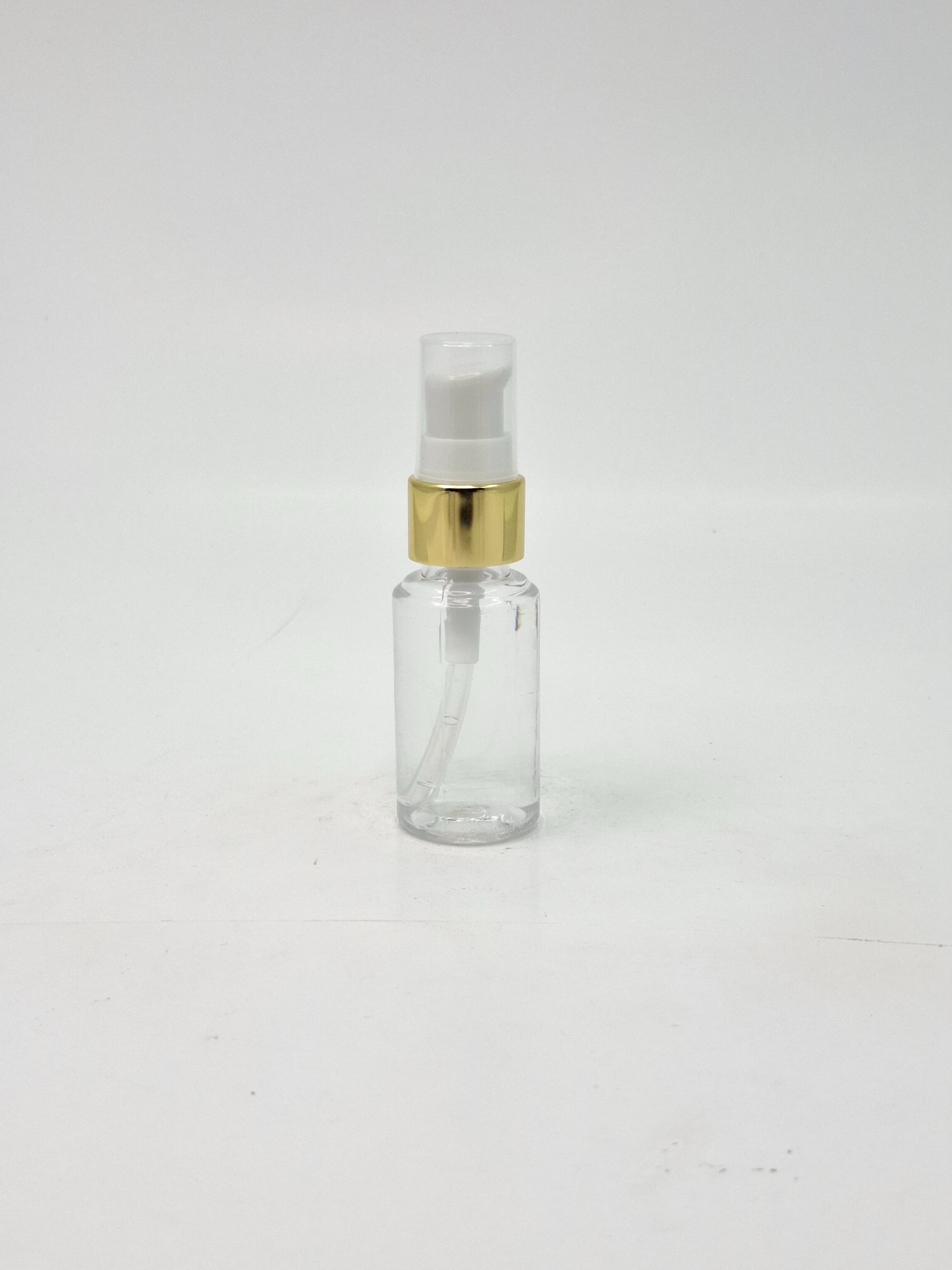 Main image of 30ml Round Bottle Clear - Gold Pump