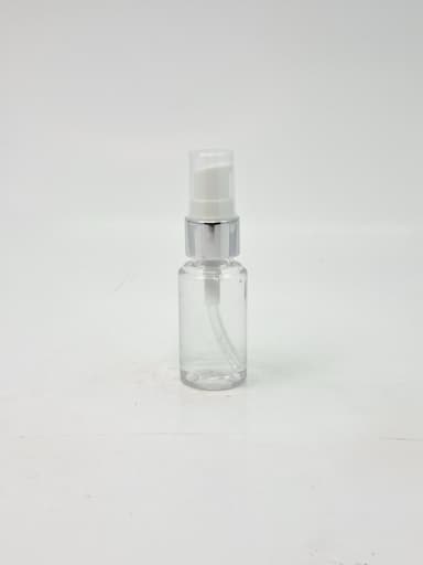 30ml Round Bottle Clear - Silver Pump 
