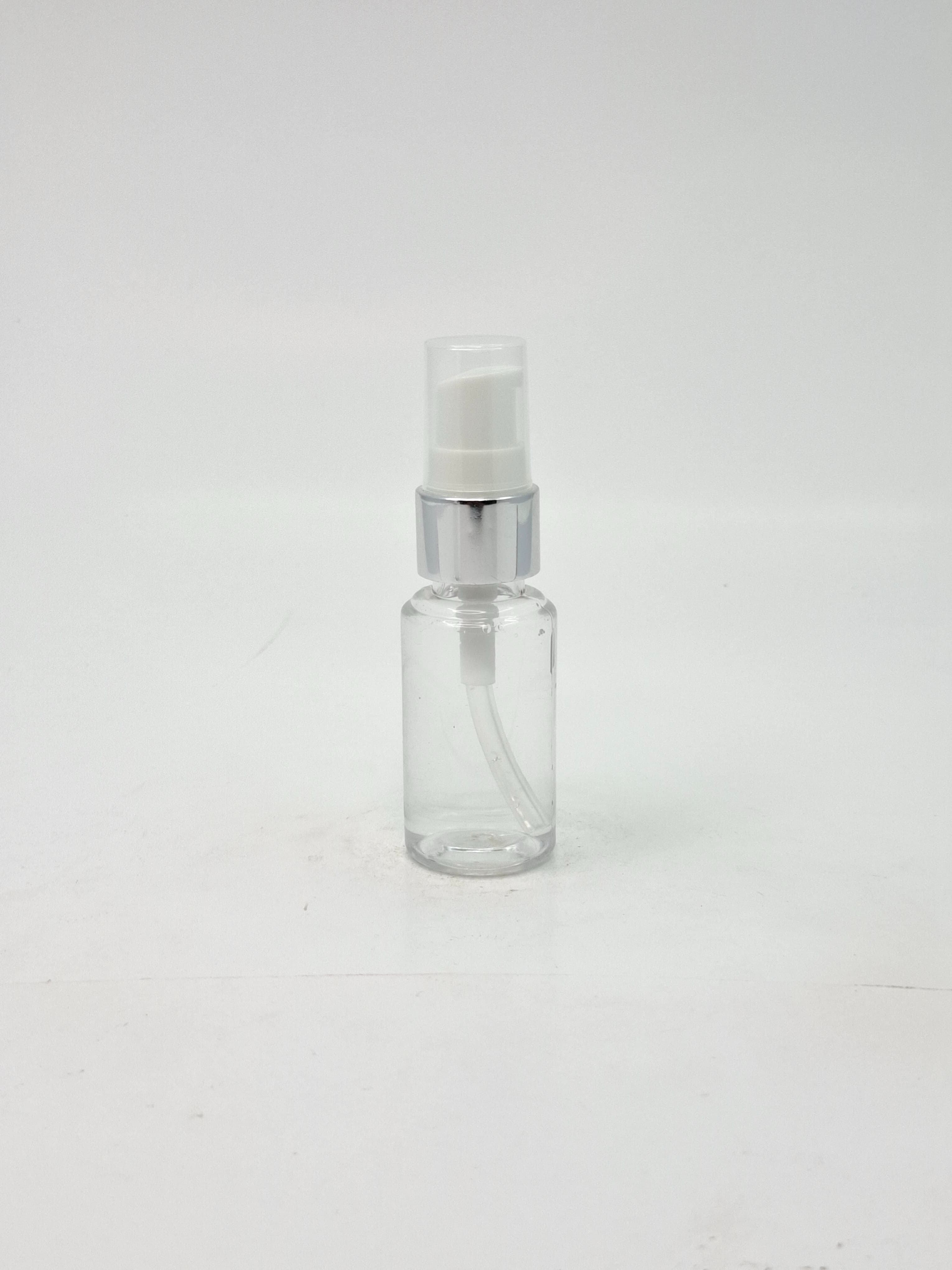 Main image of 30ml Round Bottle Clear - Silver Pump 
