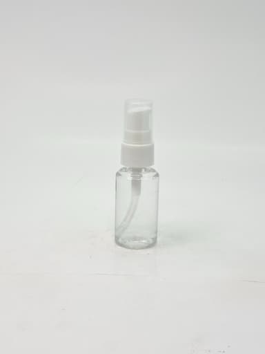 30ml Round Bottle Clear - White Pump