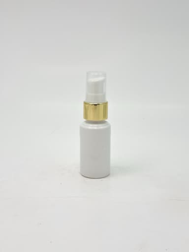 30ml Round Bottle White - Gold Pump