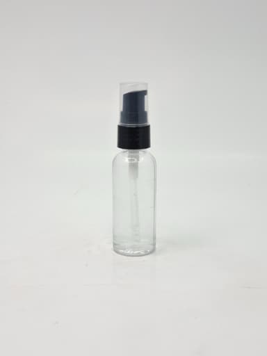 40ml Round Bottle Clear - Black Pump
