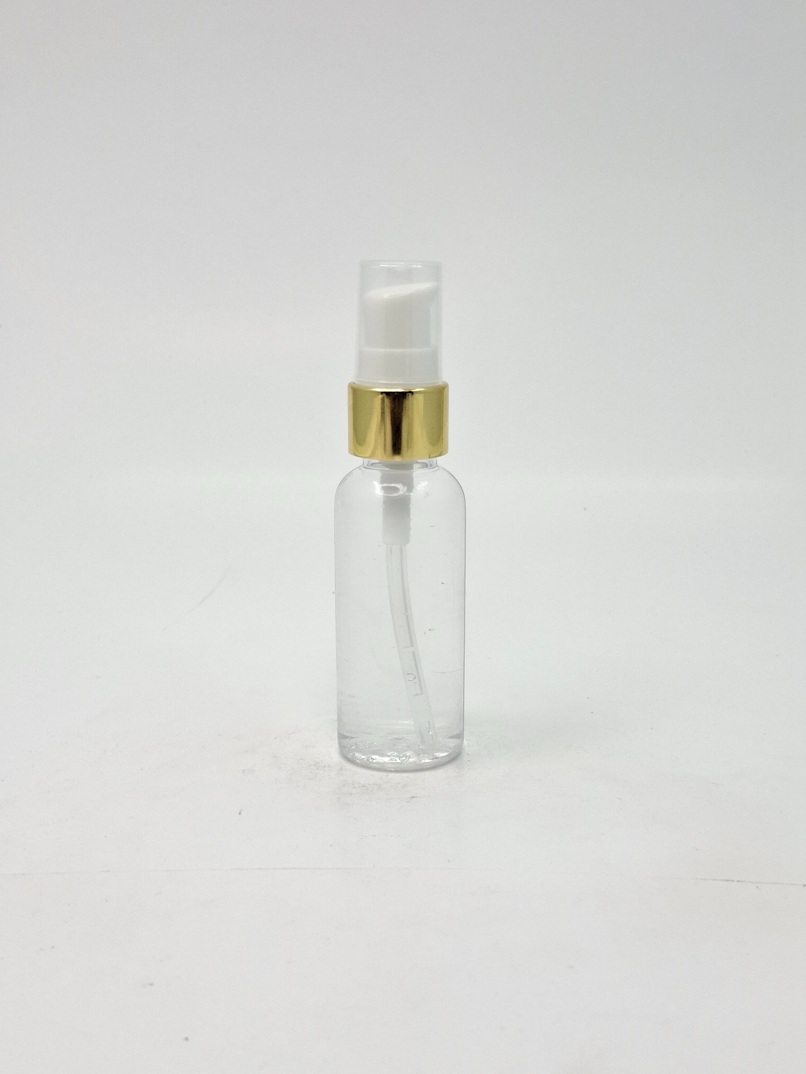 Main image of 40ml Round Bottle Clear - Gold Pump