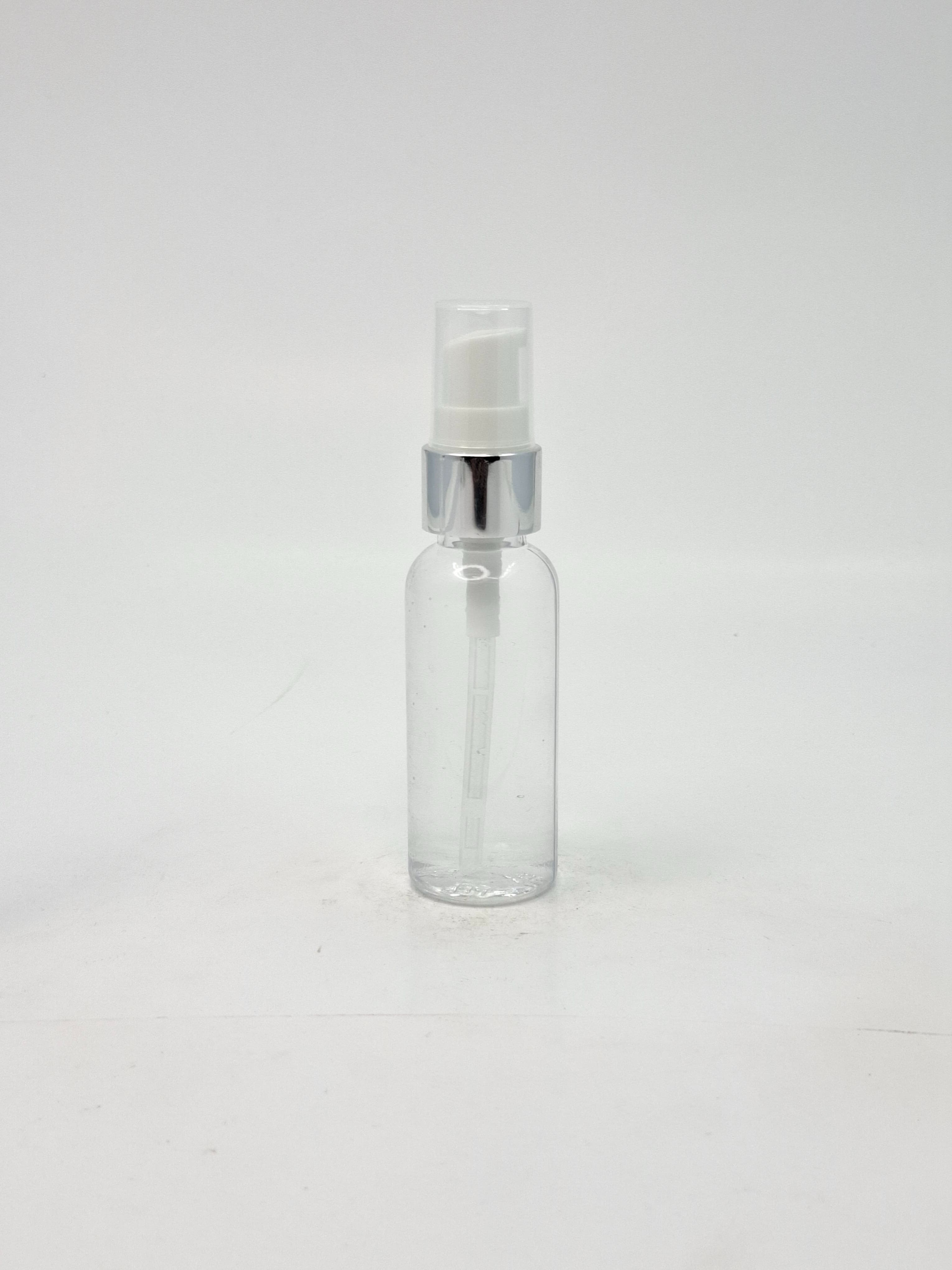 Main image of 40ml Round Bottle Clear - Silver Pump