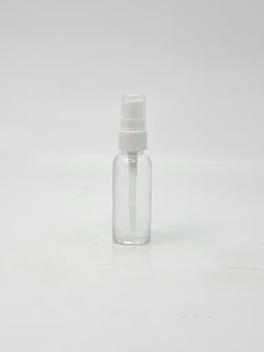 40ml Round Bottle Clear - White Pump