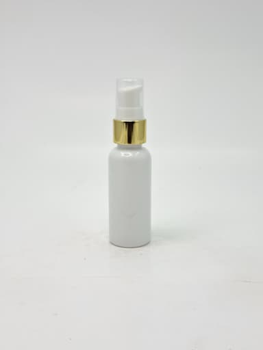40ml Round Bottle White - Gold Pump