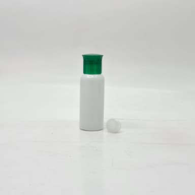 40ml Round Bottle White - Oil Lid Green