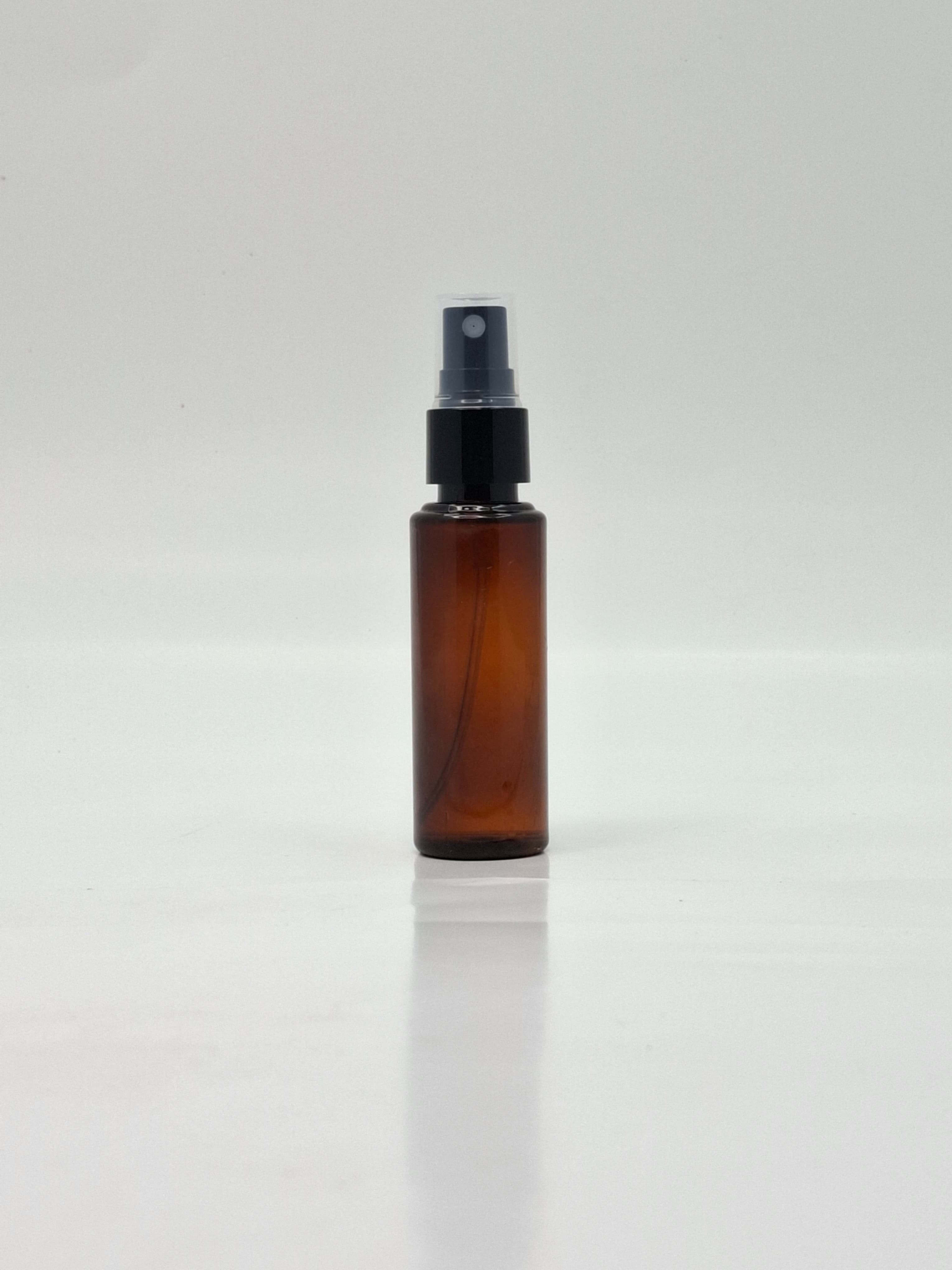 Main image of 50ml Round Bottle Amber - Black Spray