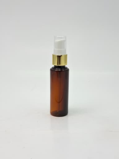 50ml Round Bottle Amber - Gold Pump