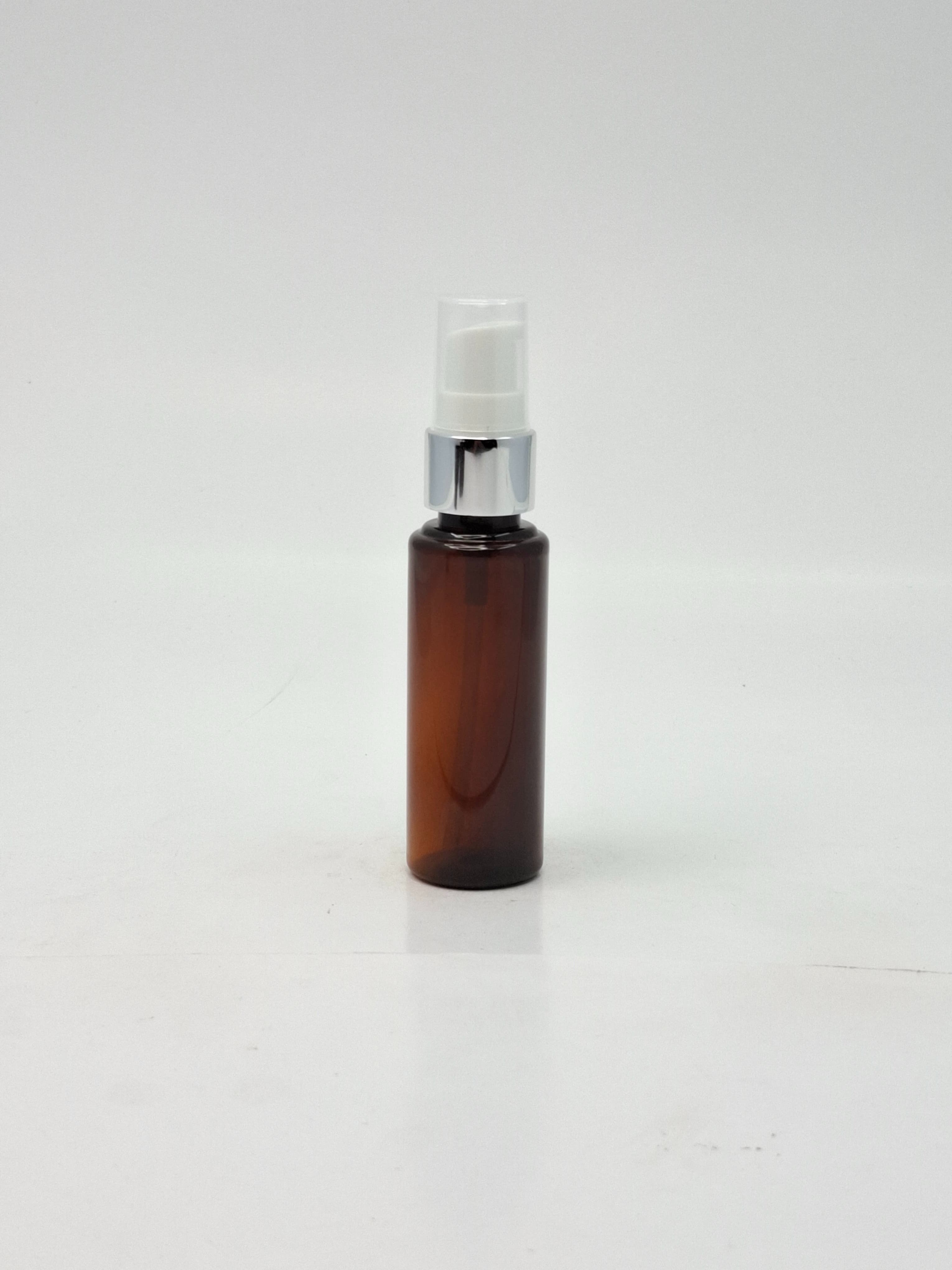 Main image of 50ml Round Bottle Amber - Silver Pump