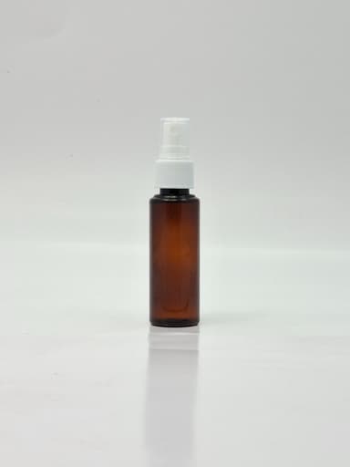50ml Round Bottle Amber - White Spray