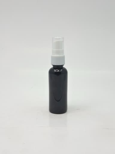 50ml Round Bottle Black - White Pump