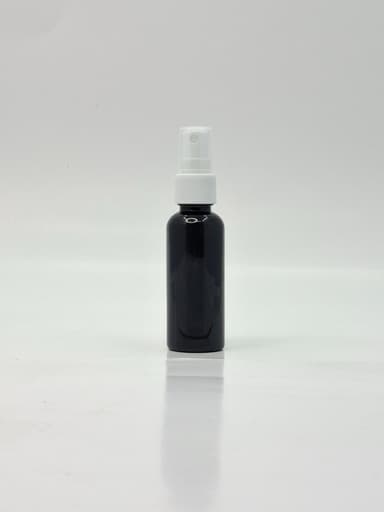 50ml Round Bottle Black - White Spray