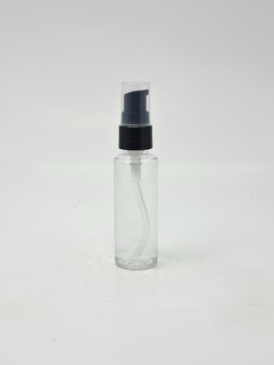 50ml Round Bottle Clear - black Pump
