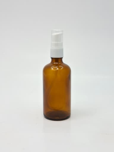 Amber Bottles with White Cream Pump