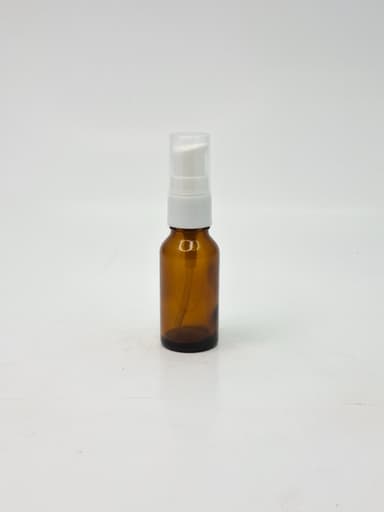 20ml Amber Glass Bottle - White Pump 