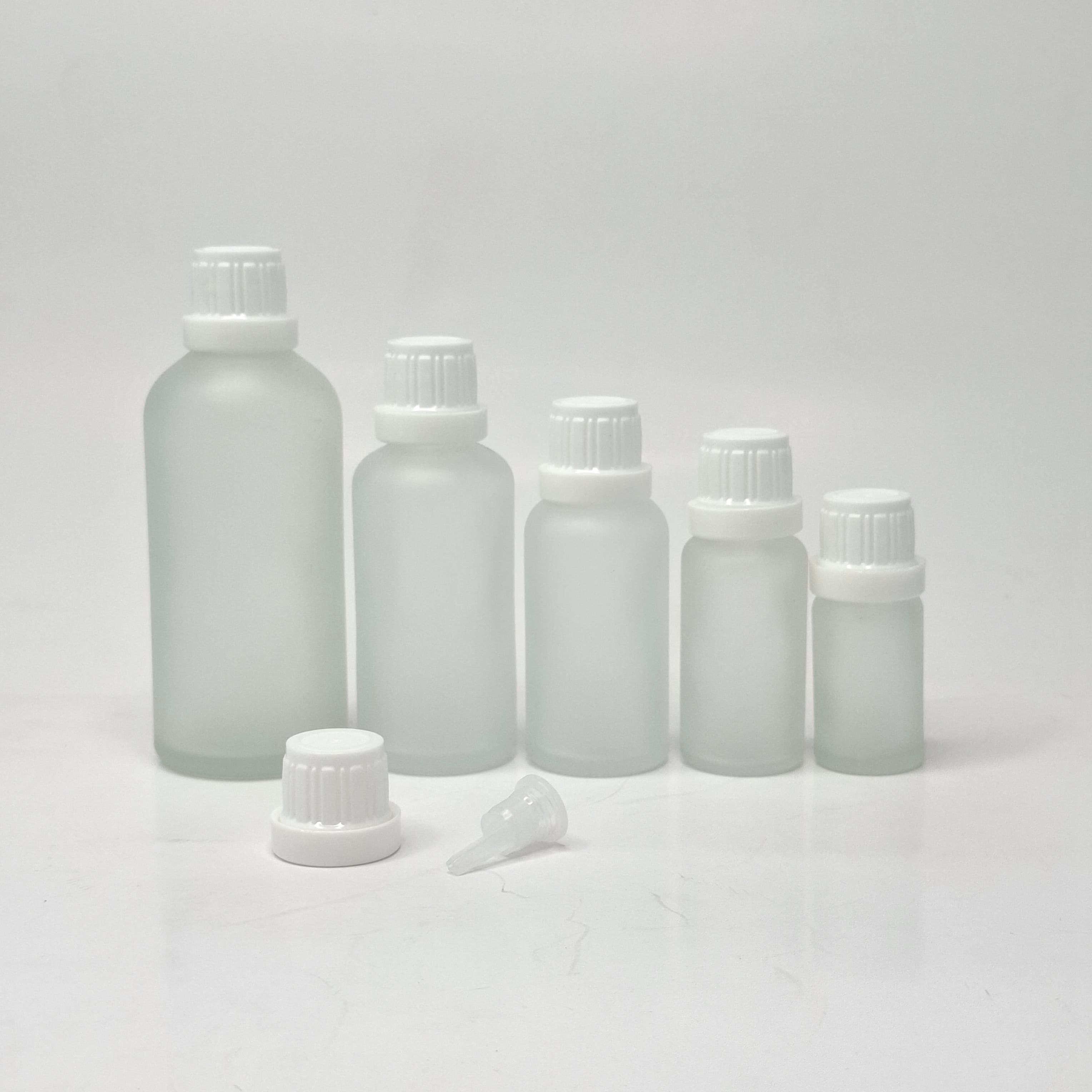 Main image of Frosted Glass Bottle - White Euro Dropper