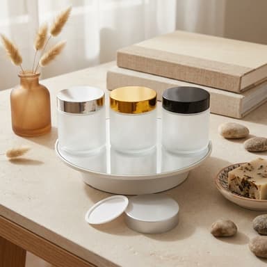 Frosted Glass Jar - Gold Lid