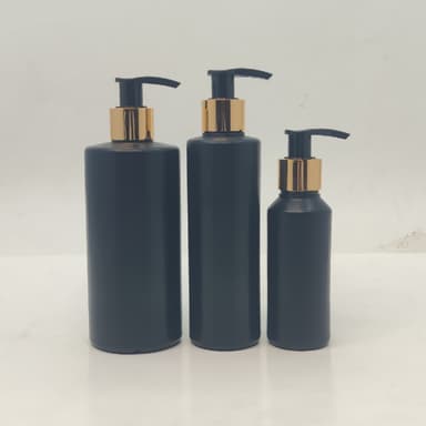100ml-340ml HDPE Black Bottle - Gold Black Pump