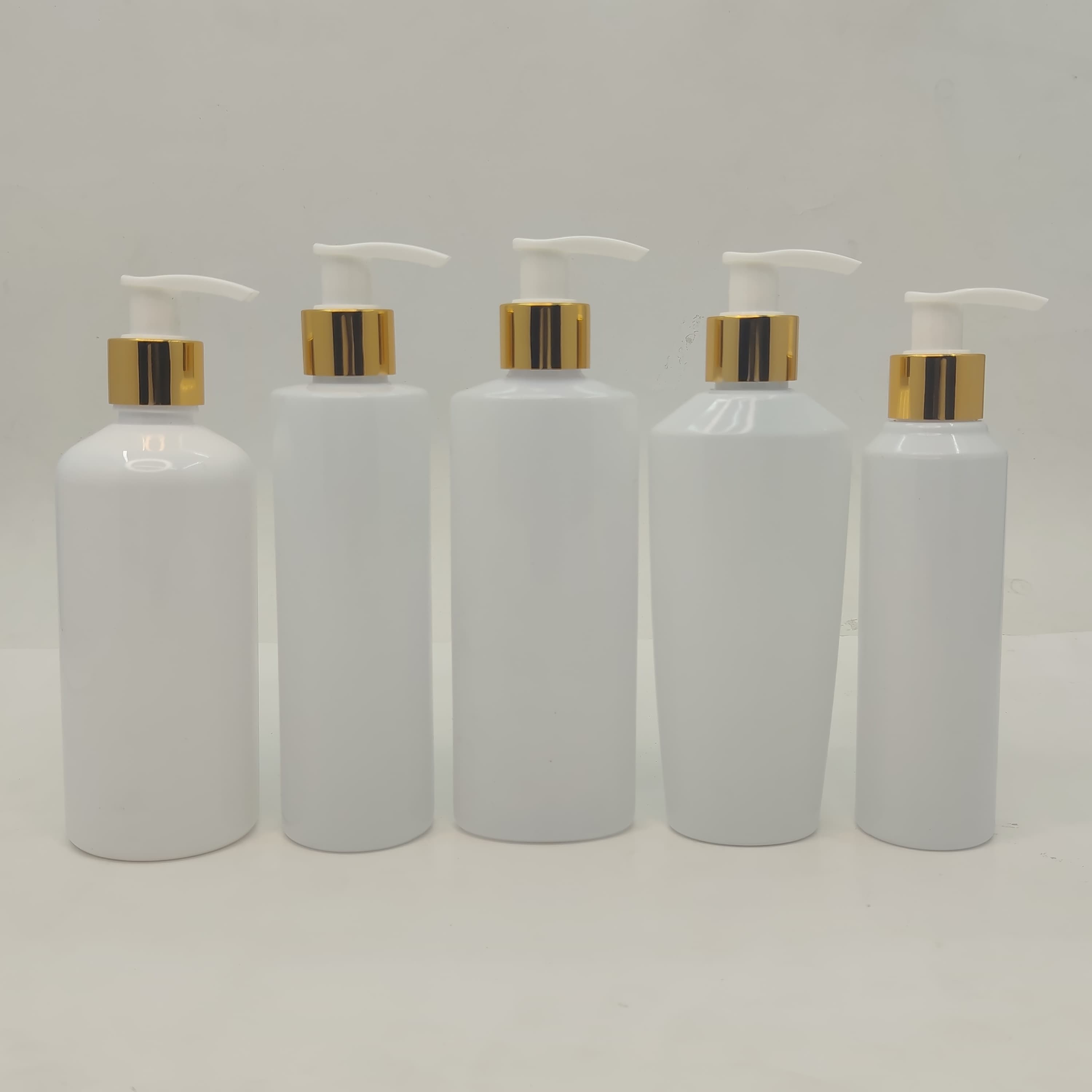 Main image of 150ml-300ml Milk White Bottles - Gold/White Pump