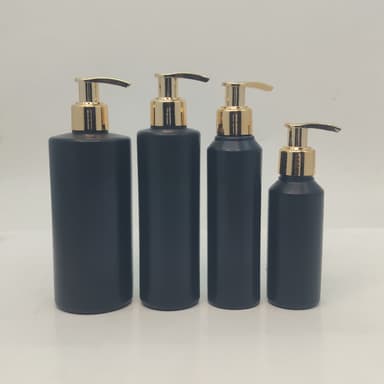 100ml-340ml HDPE Black Bottle - Gold Pump
