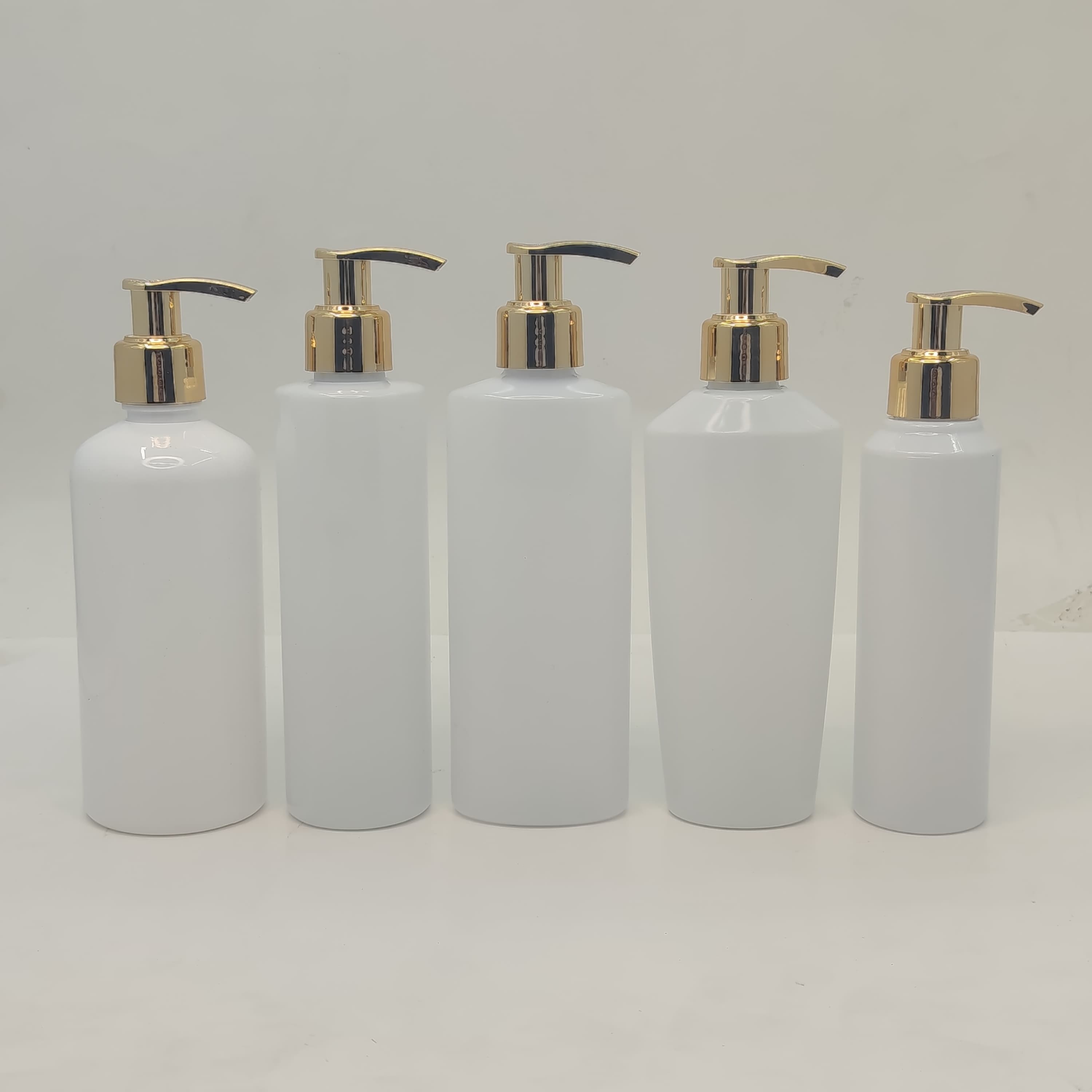 Main image of 150ml-300ml Milk White Bottles - Gold Pump