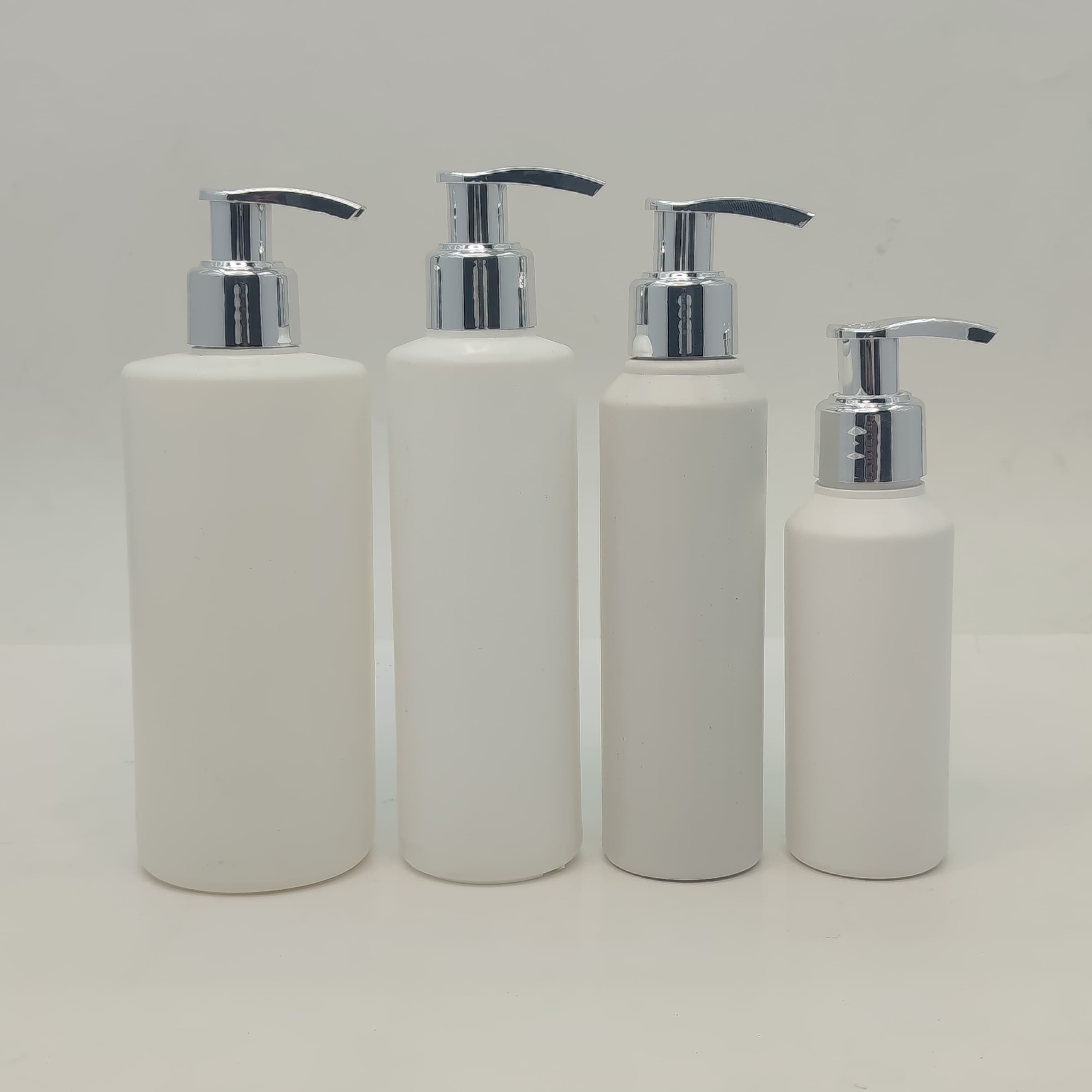 Main image of HDPE White Bottle - Silver Pumps