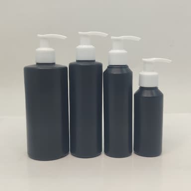 100ml-340ml HDPE Black Bottle - White Pump