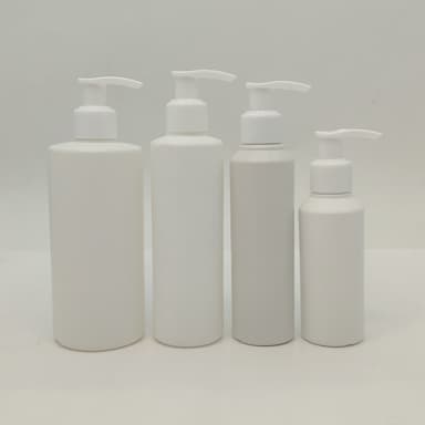 100ml-340ml HDPE White Bottle - White Pump