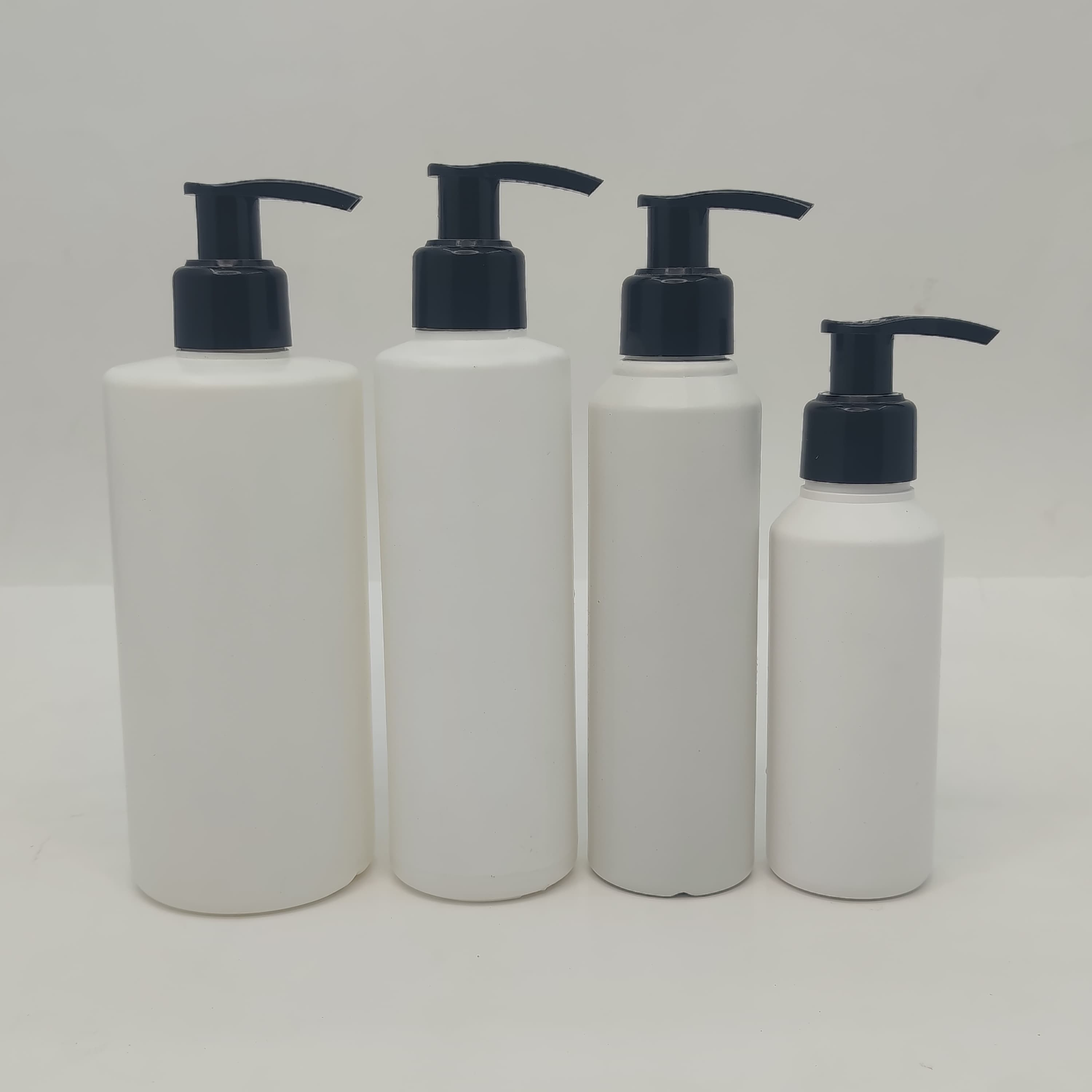 Main image of 100ml-340ml HDPE White Bottle - Black Pump