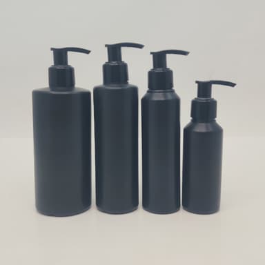 100ml-340ml HDPE Black Bottle - Black Pump