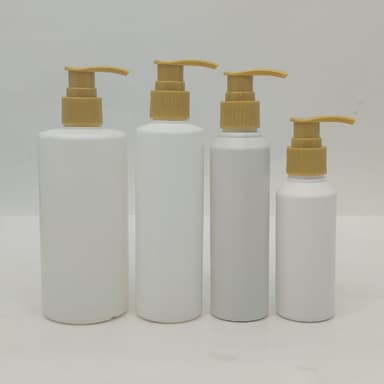 100ml-340ml HDPE White Bottle - Pearl Gold Pump