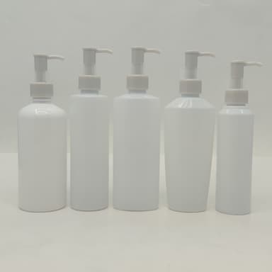 150ml-300ml Milk White Bottles - Ivory Cream pump-Long Neck