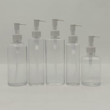 150ml-300ml Clear Bottles - Ivary Cream Pump-Long Nack