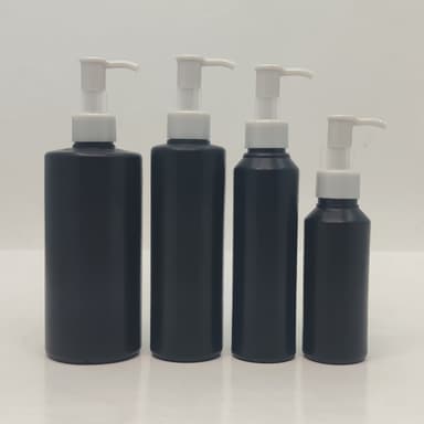 100ml-340ml HDPE Black Bottle - Ivory Pump Long Neck