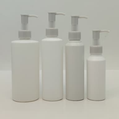 100ml-340ml HDPE White Bottle - Ivory Pump-Long Neck