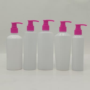 150ml-300ml Milk White Bottles - Pink Pump