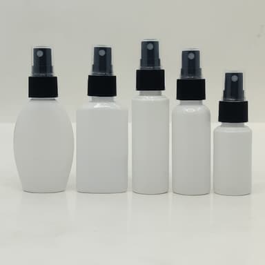 30ml-50ml White Bottle- Black Spray