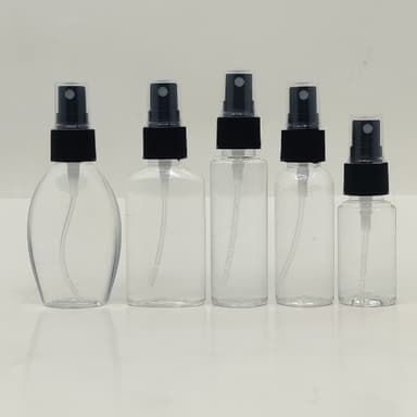 30ml-50ml Clear Bottle- Black Spray