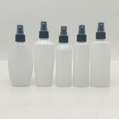 100ml Milk White Bottle - Black Spray