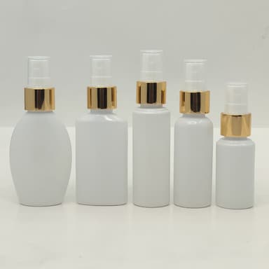 30ml-50ml Milk White Bottle - Gold Spray
