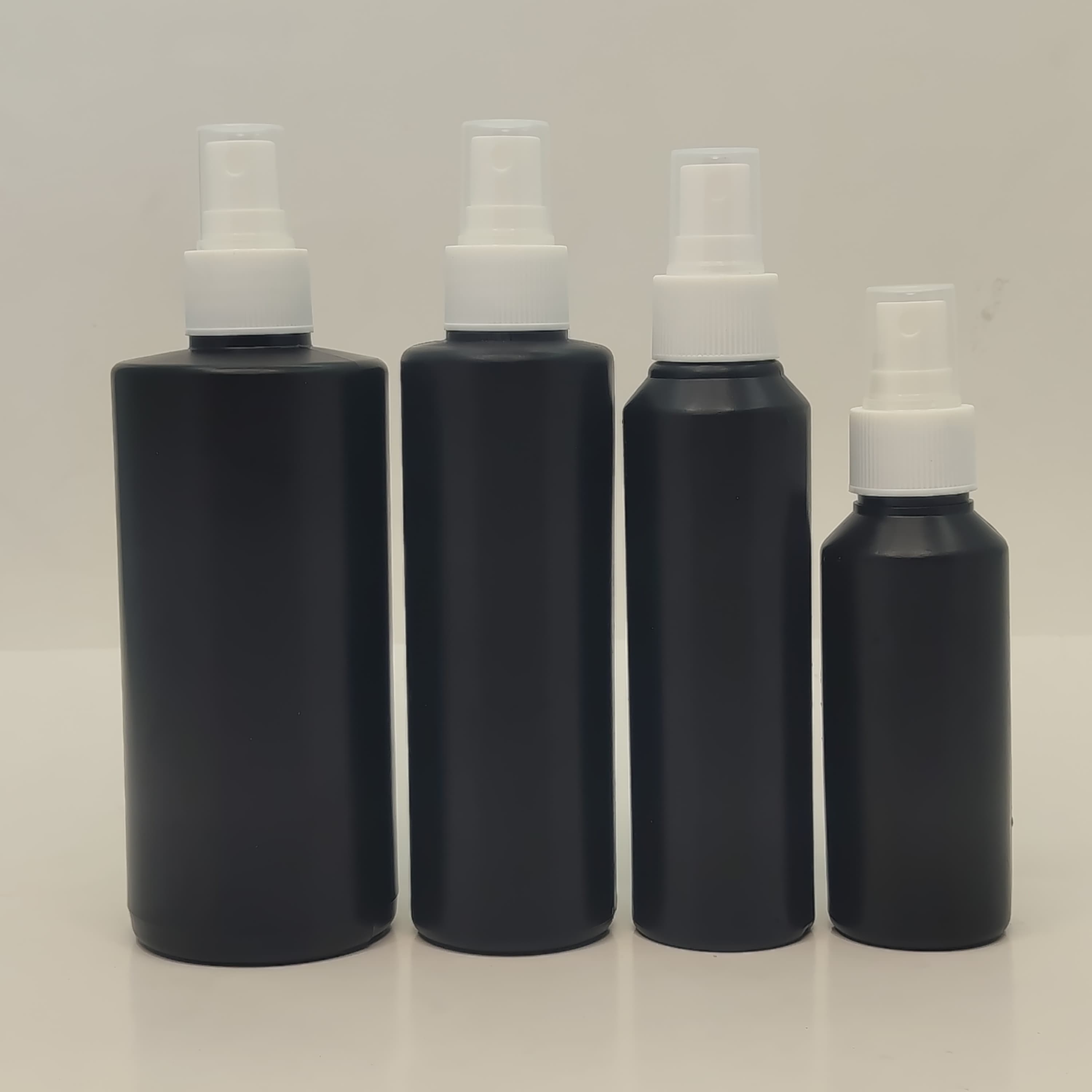 Main image of 100ml-340ml HDPE Black Bottle - White Spray