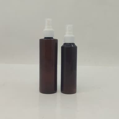 150ml-200ml Round Amber Bottle - White Spray