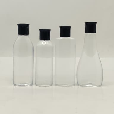 100ml Clear Bottle - Oil Lid Black