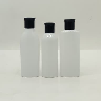 100ml Milk White Bottle - Oil Lid Black 