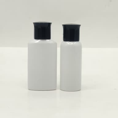 40ml-50ml Milk White Bottle - Oil Lid Black